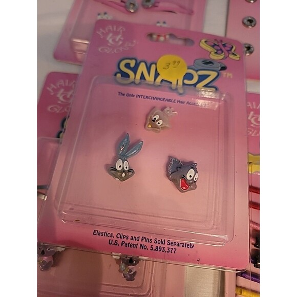 Lot Of 6 New SNAPZ  Vintage Swappable Snap in Hair Accessories Vintage Tom Jerry - Picture 14 of 14